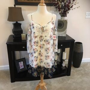 AUW cold shoulder shift dress